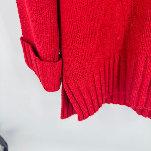 Vintage Express Tricot Red Turtleneck Sweater Large Hong Kong 90s Oversized Cozy - Picture 6 of 7